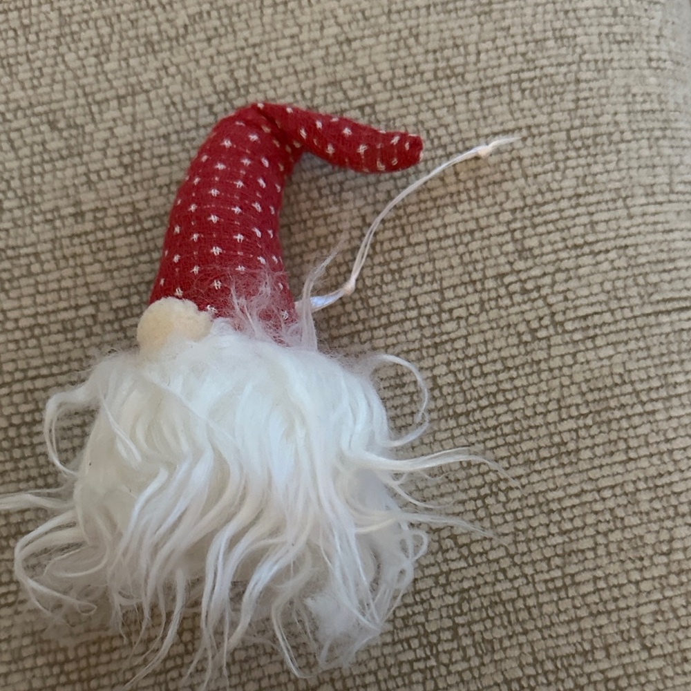 Red and White Gnome Ornament